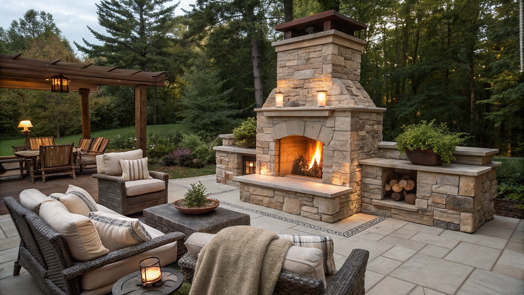 outdoor fireplace patio ideas