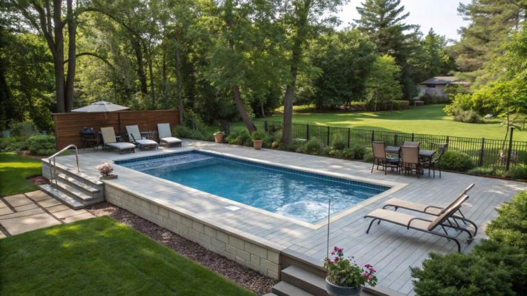 semi inground pool ideas
