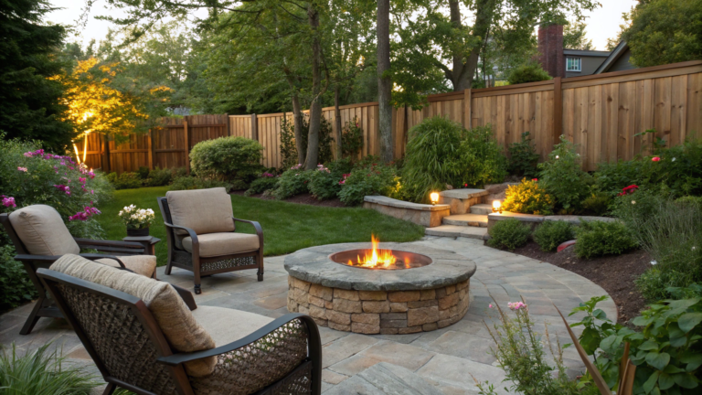 backyard garden fire pit ideas