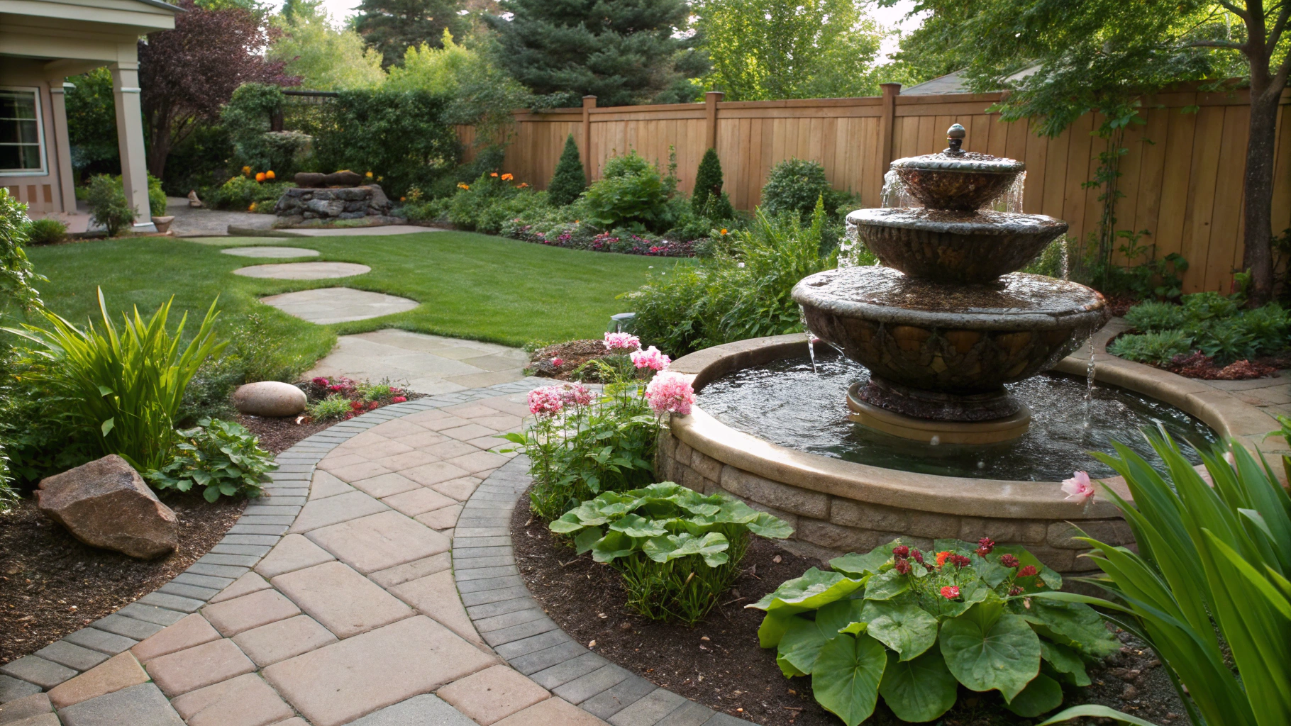 backyard garden fountain ideas