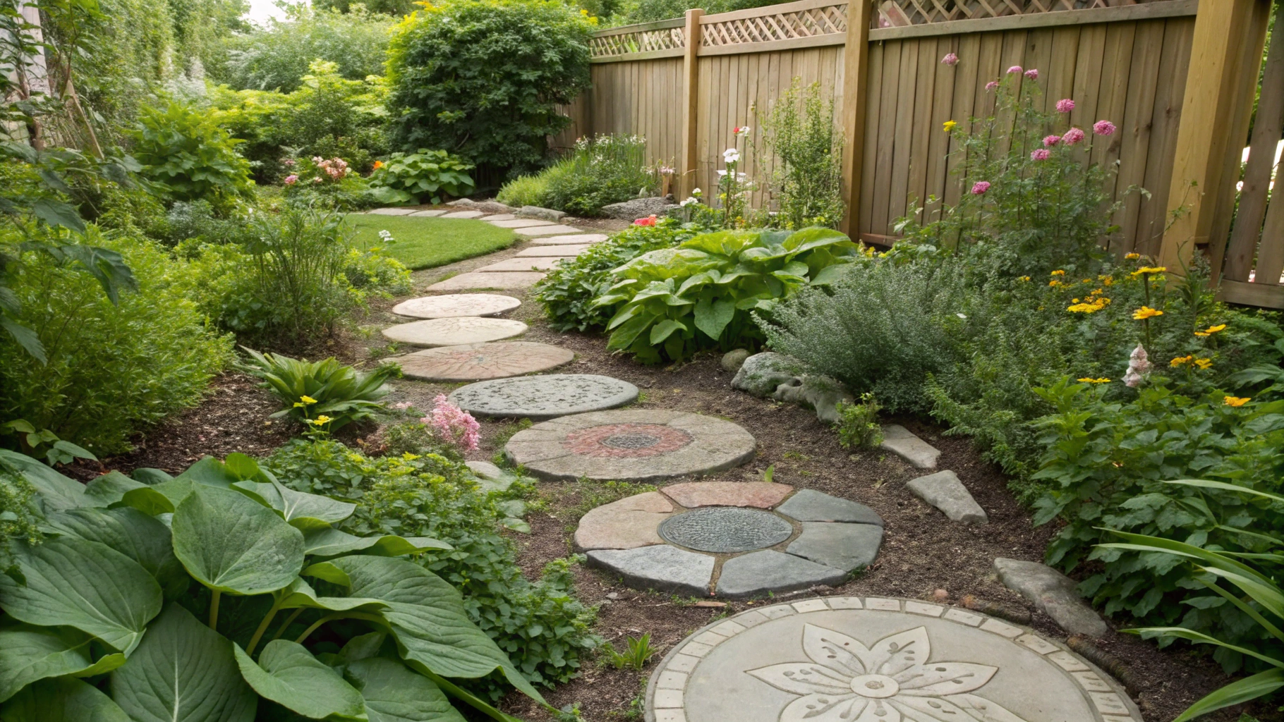 backyard garden stepping stone ideas