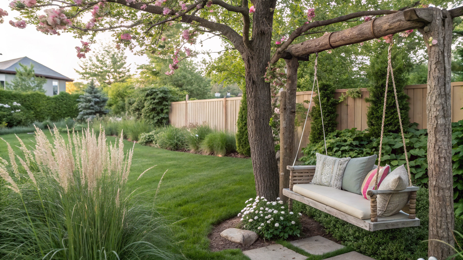 backyard garden swing ideas