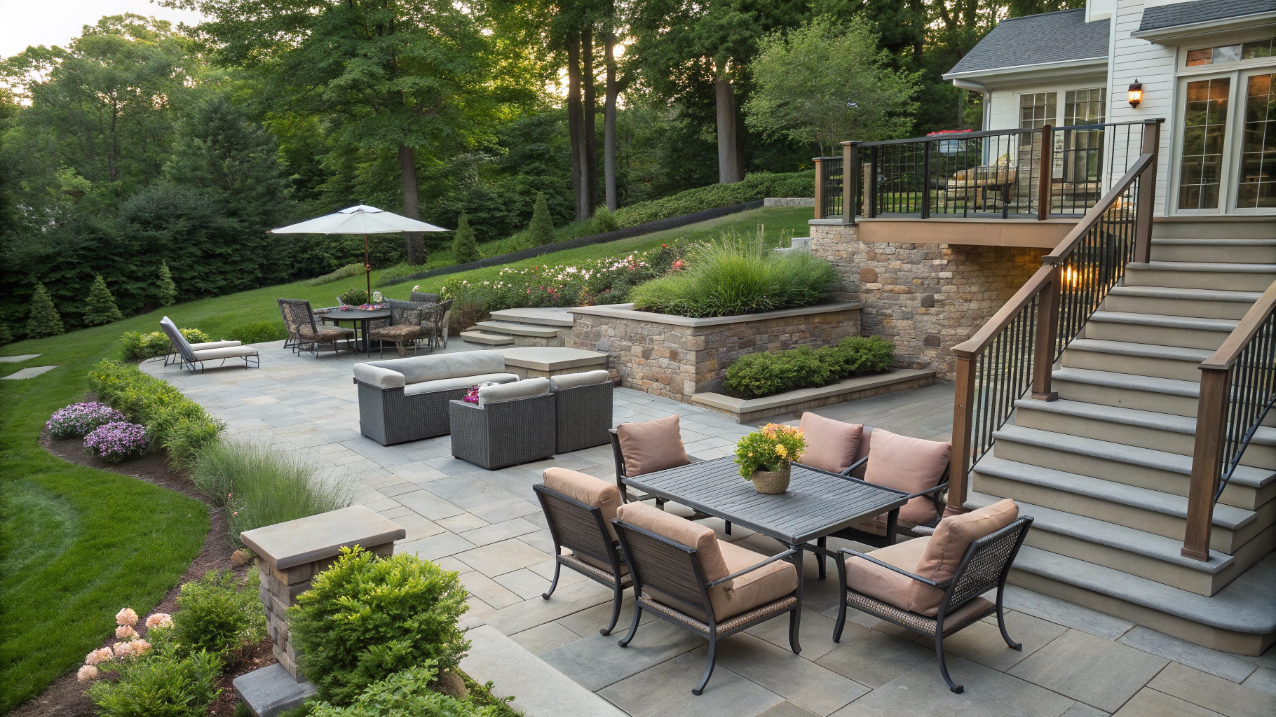 bi level patio ideas