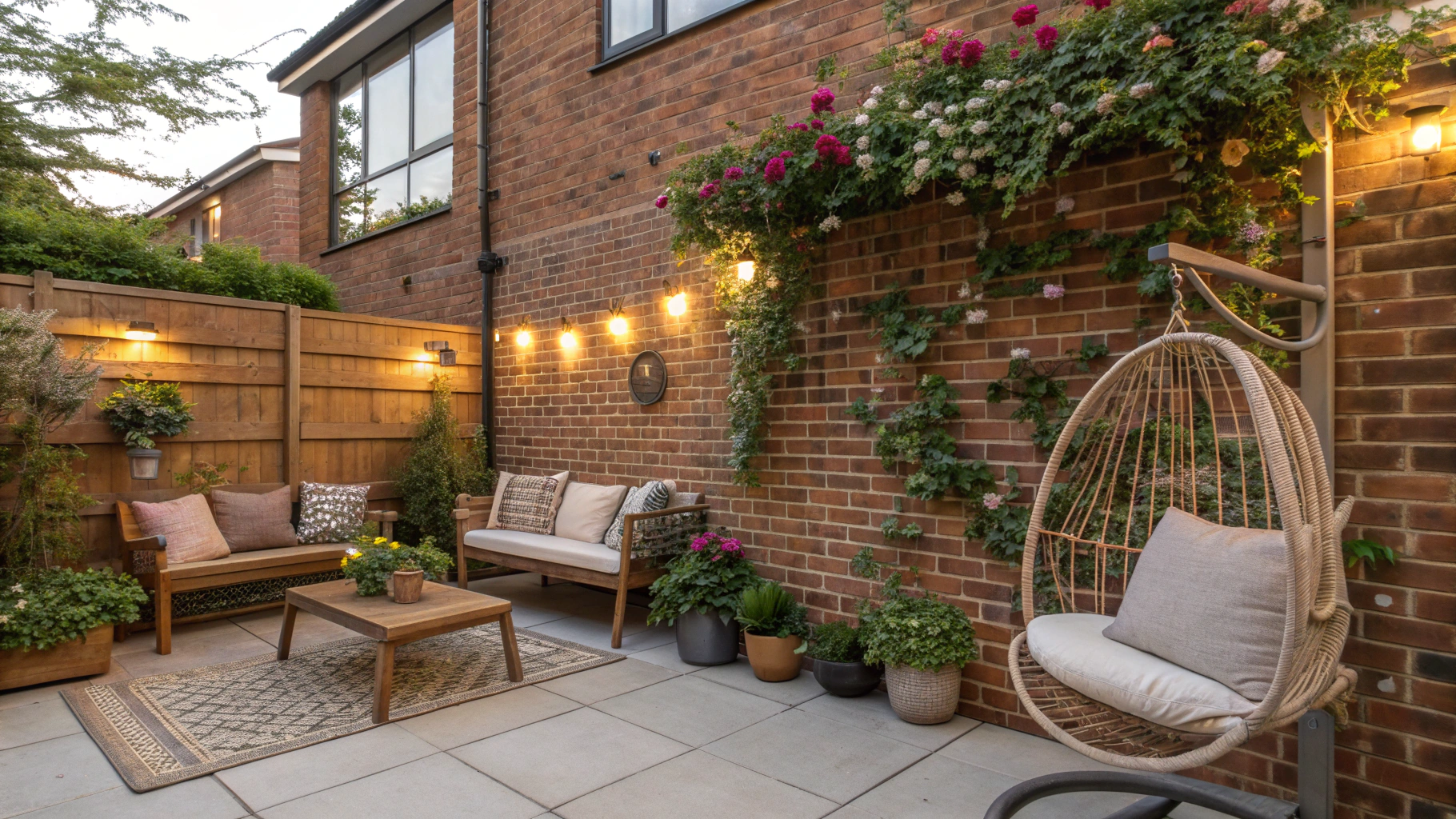 brick wall outdoor living ideas