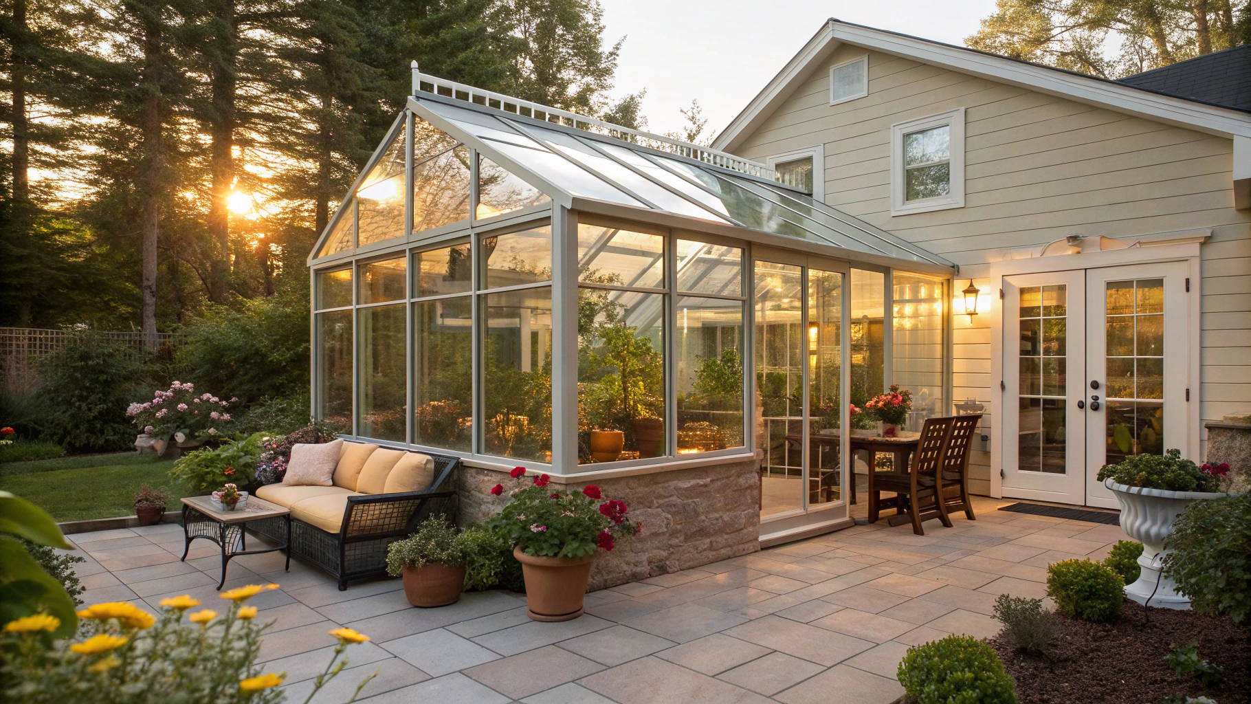 greenhouse attached patio ideas