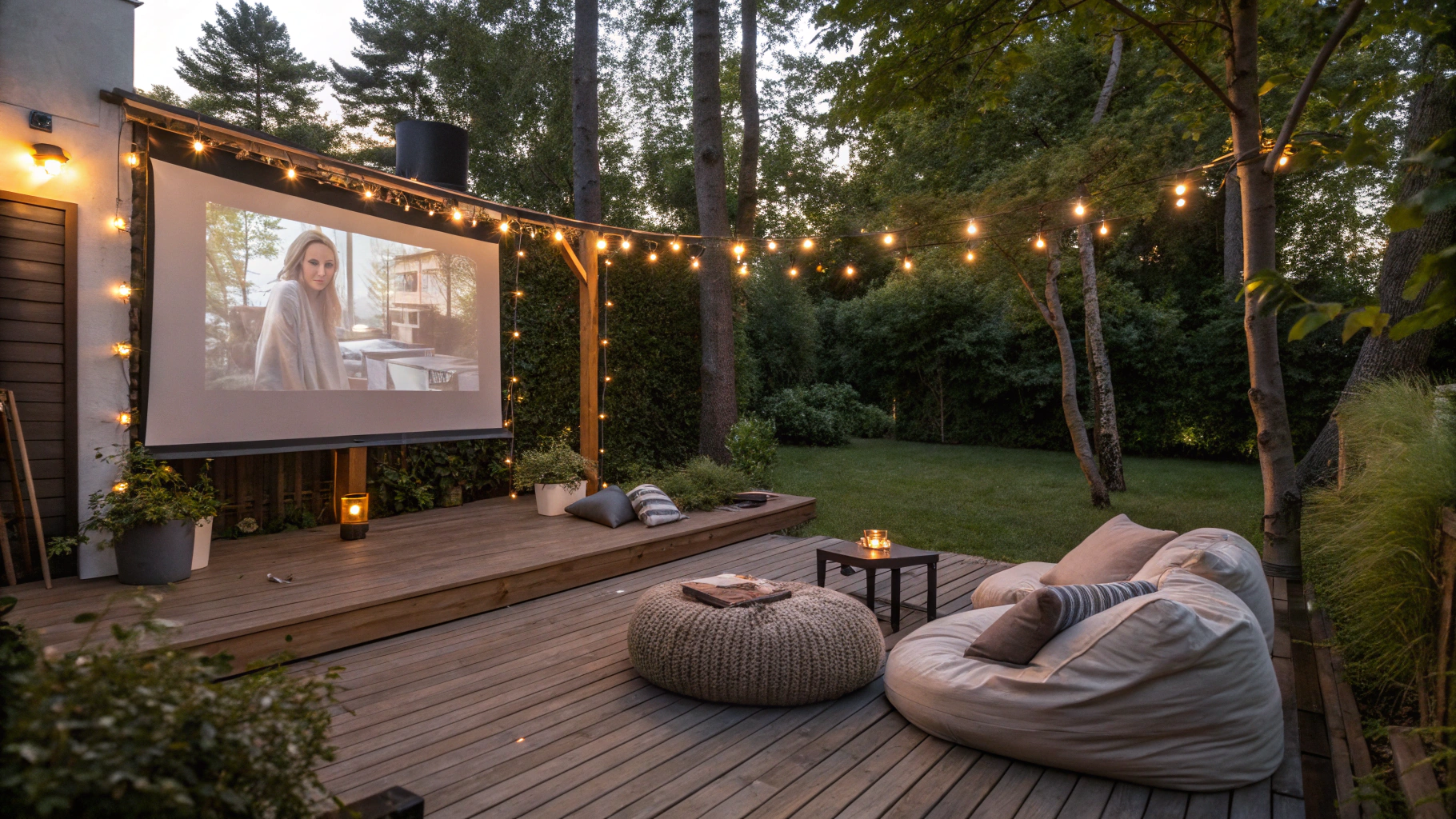 outdoor movie and living space ideas