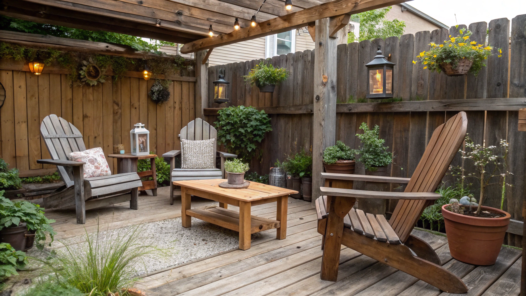 rustic patio ideas with wood